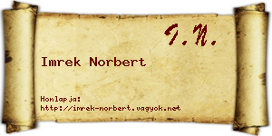 Imrek Norbert névjegykártya