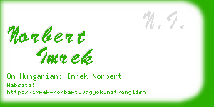 norbert imrek business card